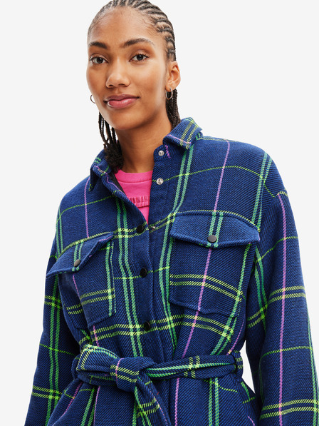 Desigual Desigual Paris Modra karirasta srajčna jakna
