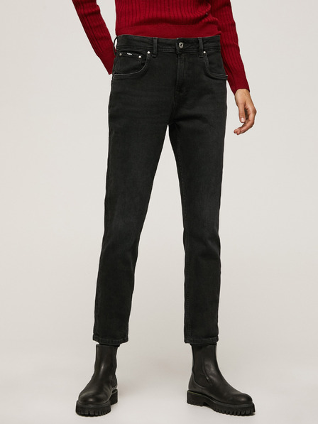 Pepe Jeans Črne ženske kavbojke Mom Fit Pepe Jeans Violet