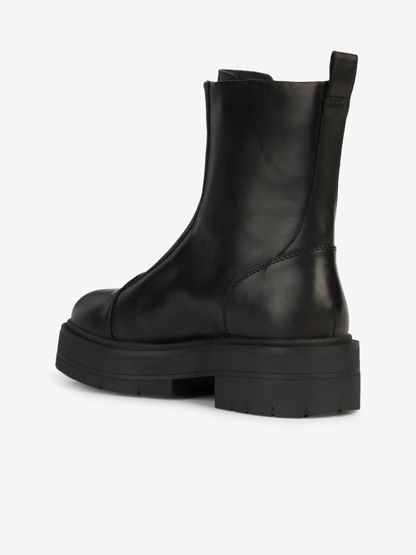 Geox Črni ženski zimski gležnjarji iz usnja Geox Spherica