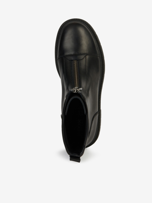 Geox Črni ženski zimski gležnjarji iz usnja Geox Spherica