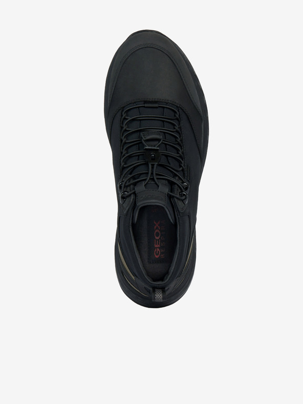 Geox Črne moške gležnjarske superge z usnjenimi detajli Geox Sterrato