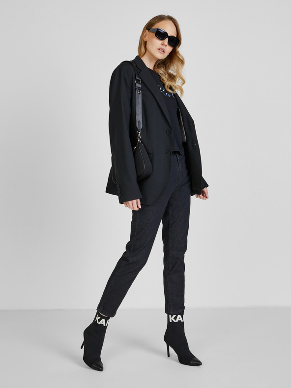 Karl Lagerfeld Črna ženska majica z naramnicami KARL LAGERFELD