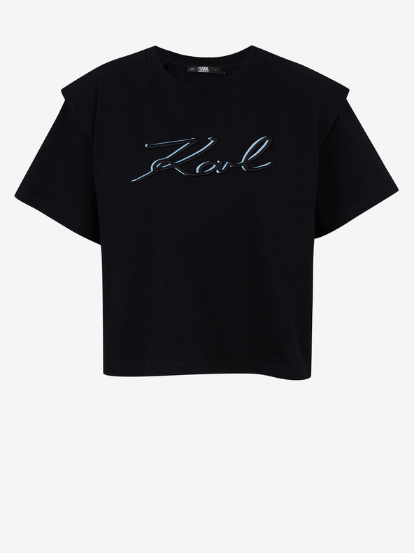 Karl Lagerfeld Črna ženska majica z naramnicami KARL LAGERFELD