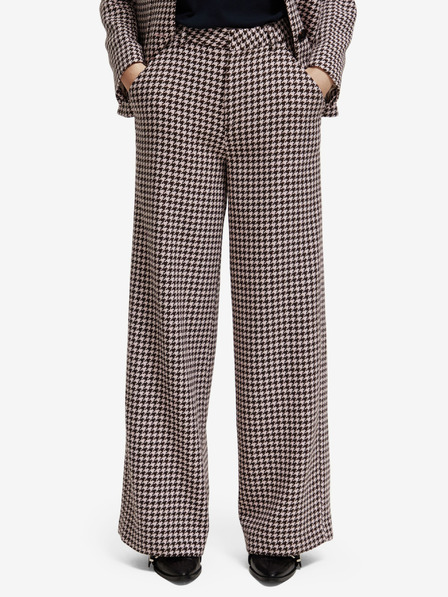 Scotch & Soda Bež ženske hlače z vzorcem iz volnene mešanice Scotch & Soda