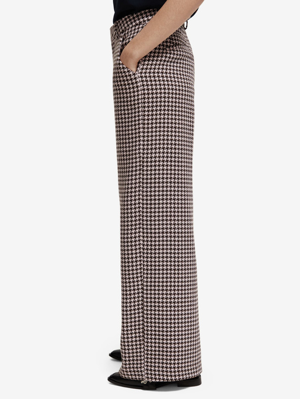 Scotch & Soda Bež ženske hlače z vzorcem iz volnene mešanice Scotch & Soda