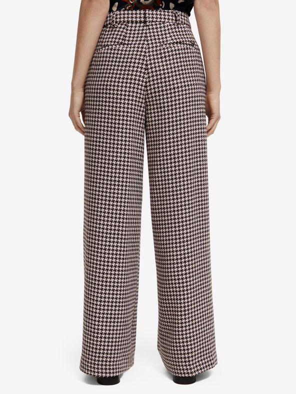 Scotch & Soda Bež ženske hlače z vzorcem iz volnene mešanice Scotch & Soda