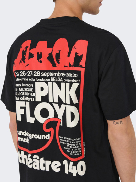 ONLY & SONS Črna moška majica s kratkimi rokavi ONLY & SONS Pink Floyd