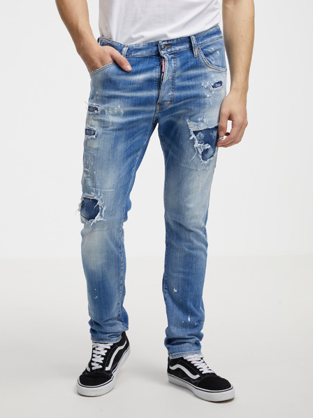 DSQUARED2 Modre moške kavbojke ravni kroj DSQUARED2