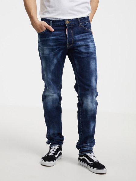 DSQUARED2 Modre moške kavbojke ravnega kroja DSQUARED2