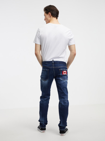 DSQUARED2 Modre moške kavbojke ravnega kroja DSQUARED2