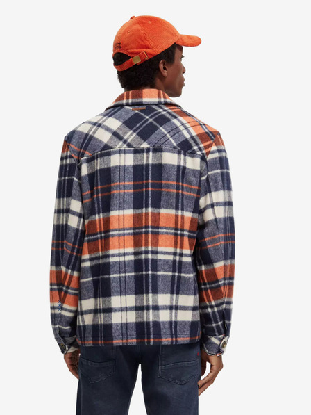 Scotch & Soda Modra moška srajčna lahka jakna z mešanico volne Scotch & Soda