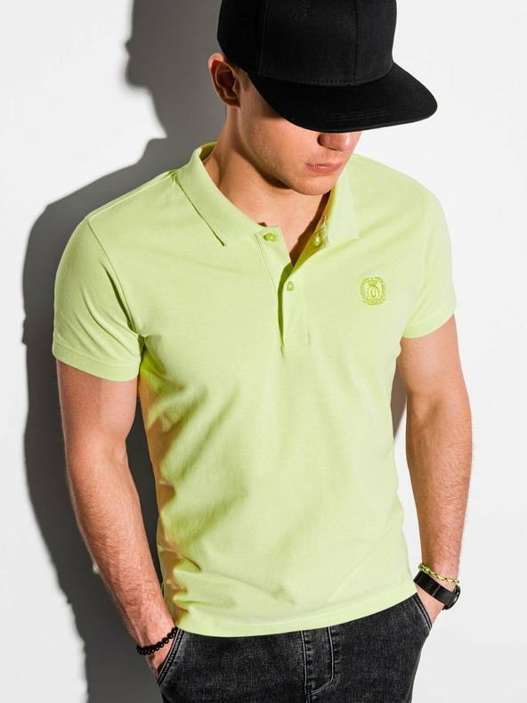 Ombre Clothing Svetlo zelena Moška osnovna polo majica Ombre Oblačila