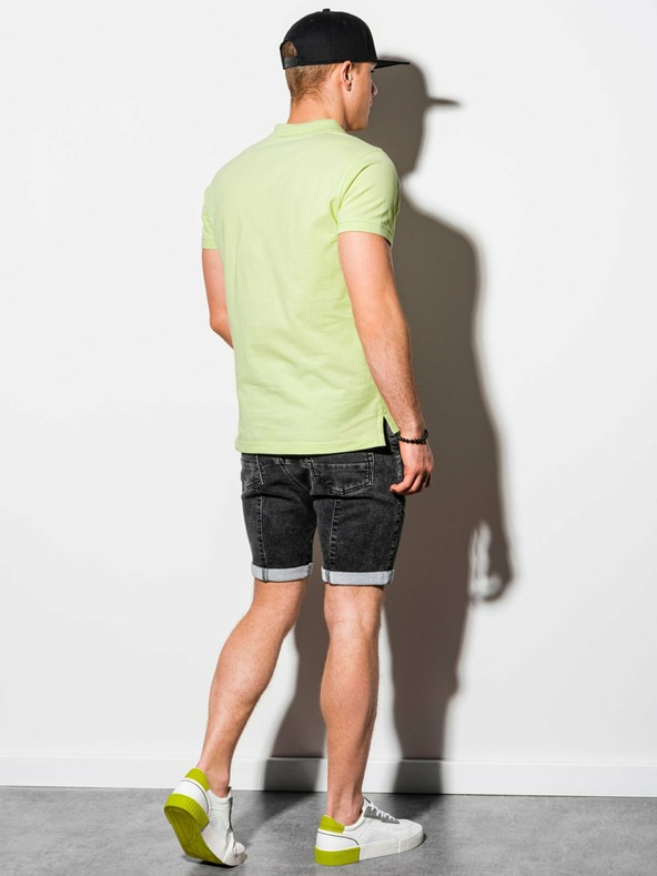 Ombre Clothing Svetlo zelena Moška osnovna polo majica Ombre Oblačila