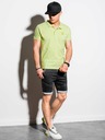 Ombre Clothing Svetlo zelena Moška osnovna polo majica Ombre Oblačila