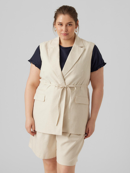 Vero Moda Curve VERO MODA CURVE Lillmae kremast ženski telovnik s platnom