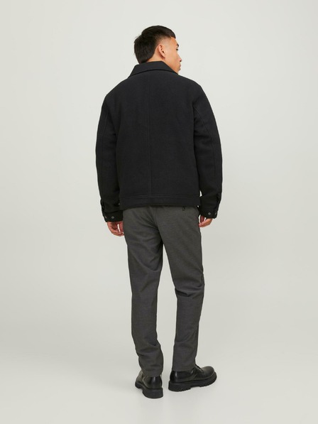 Jack & Jones Črna moška jakna iz volnene mešanice Jack & Jones Baxter