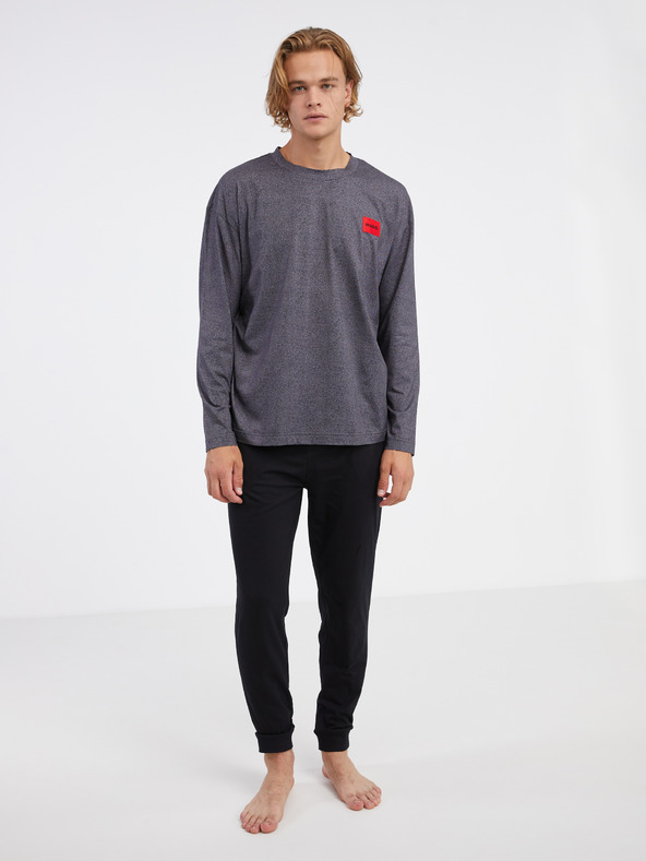 HUGO Moška črna in siva pižama HUGO