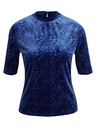 Orsay Temno modra ženska vzorčasta žametna majica ORSAY