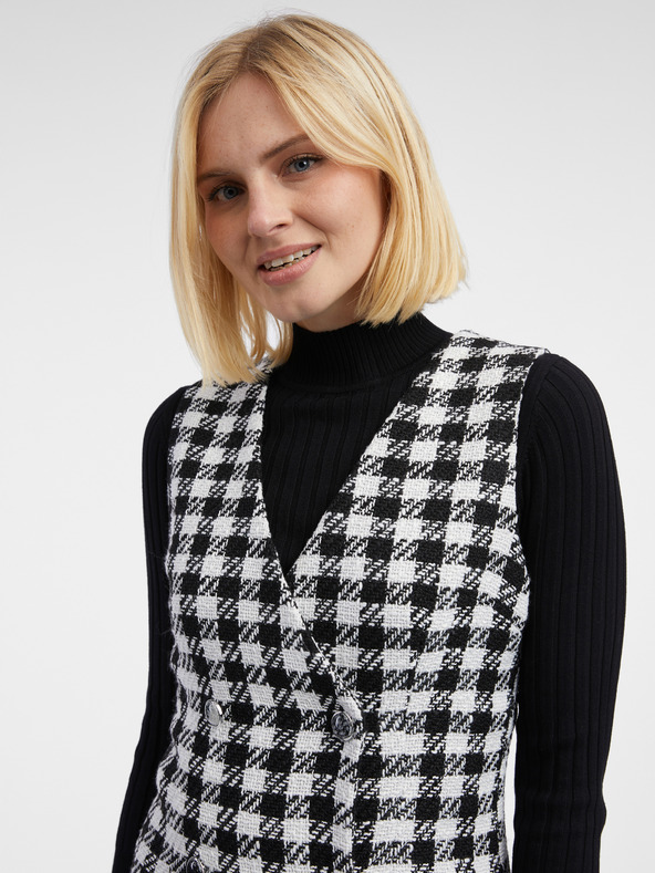 Orsay Bbelo-črna kvačkana ženska obleka ORSAY