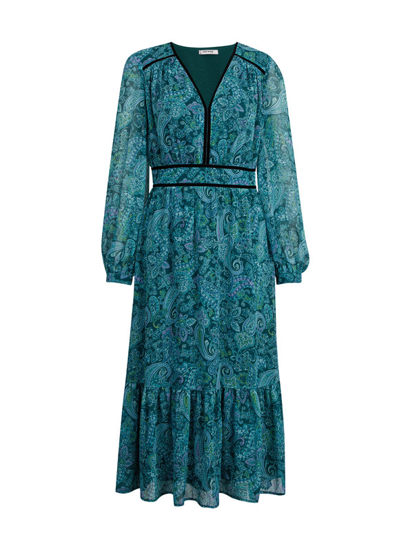 Orsay Turkizna ženska vzorčasta midi obleka ORSAY