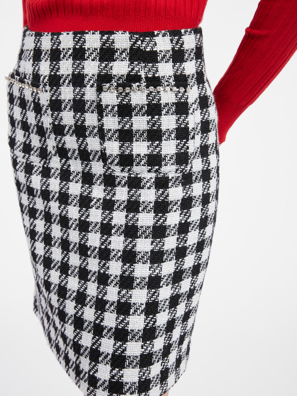 Orsay Belo-črno žensko karirasto krilo ORSAY