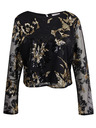 Orsay Črna ženska vzorčasta bluza z bleščicami ORSAY