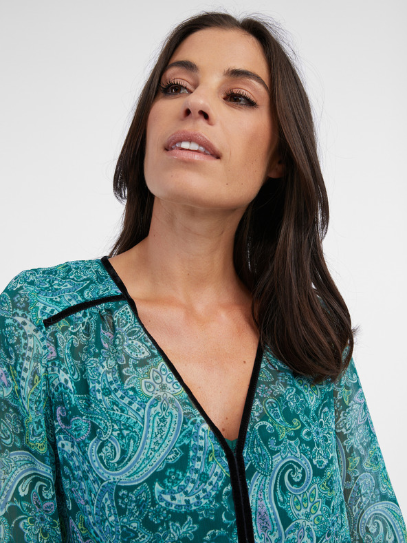 Orsay Turkizna ženska vzorčasta bluza ORSAY