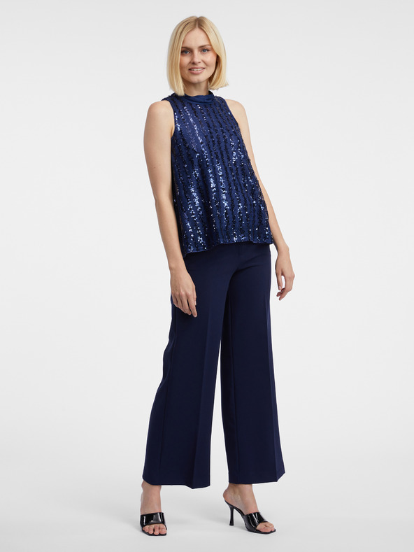 Orsay Temno modra ženska bluza z bleščicami ORSAY