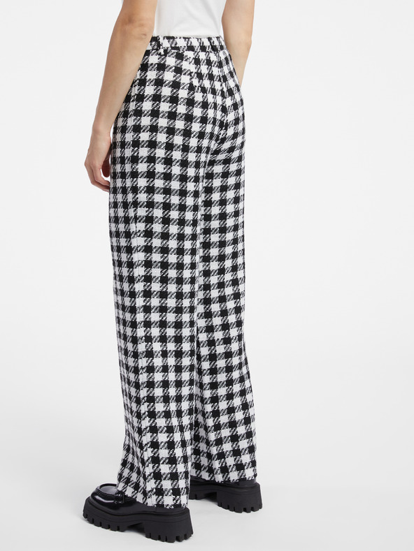 Orsay Belo-črne ženske vzorčaste hlače ORSAY