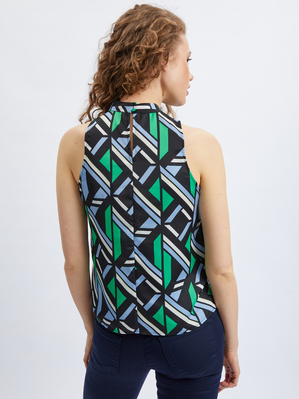 Orsay Črno-zelena ženska vzorčasta bluza ORSAY