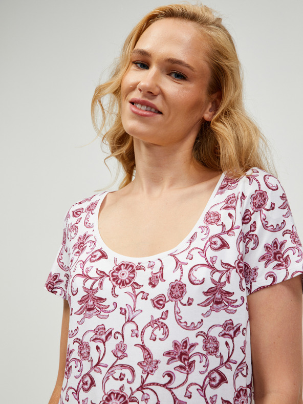 Orsay Vinsko rdeče-bela vzorčasta majica ORSAY
