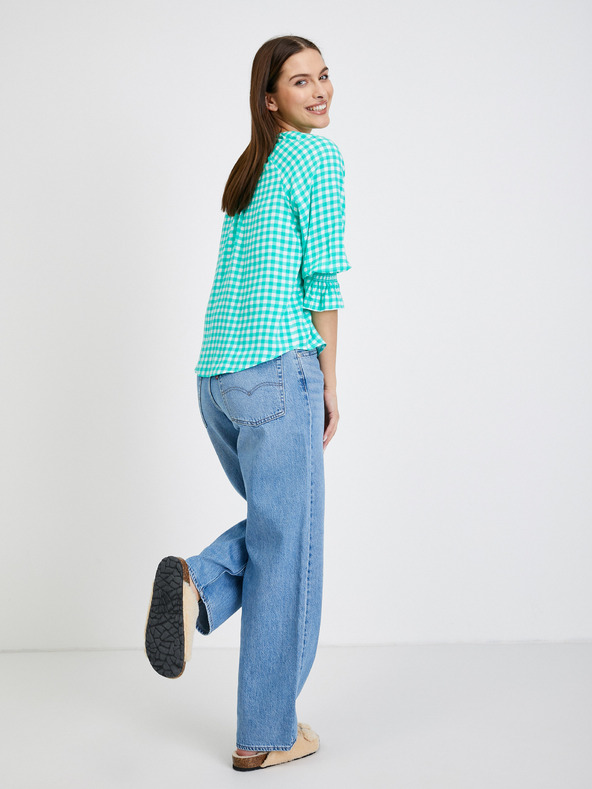 Orsay Svetlo zelena karirasta bluza ORSAY