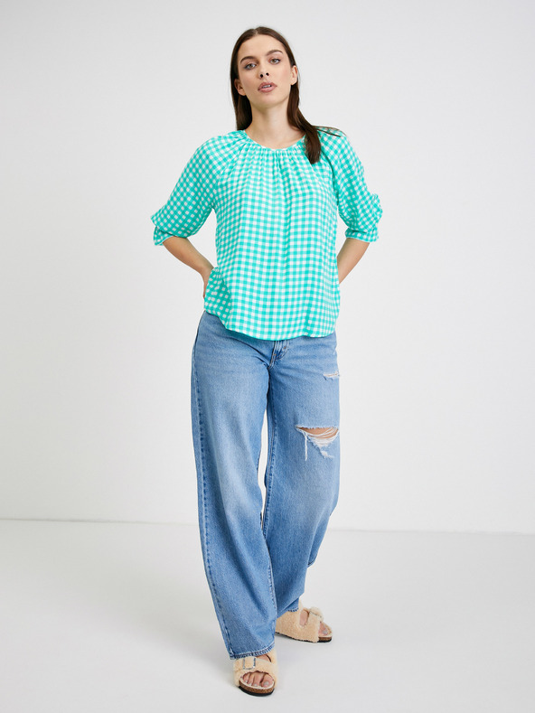 Orsay Svetlo zelena karirasta bluza ORSAY