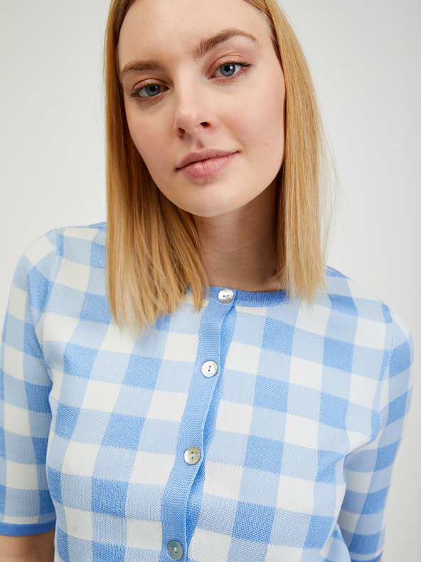 Orsay Svetlo moder ženski karirast kardigan ORSAY