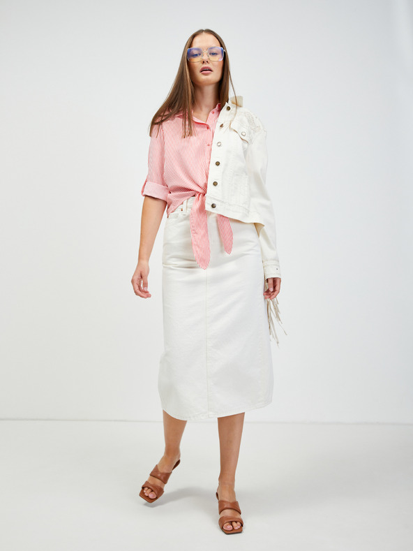 Orsay Belo-rdeča črtasta srajca z vozlom ORSAY