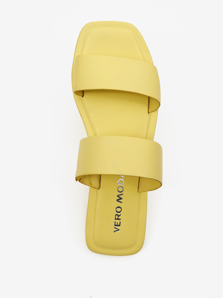 Vero Moda VERO MODA Sun Glow Yellow Ženski usnjeni copati