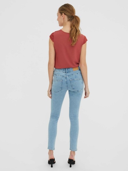 Vero Moda Svetlo modre oprijete kavbojke z raztrganim učinkom VERO MODA Sophia