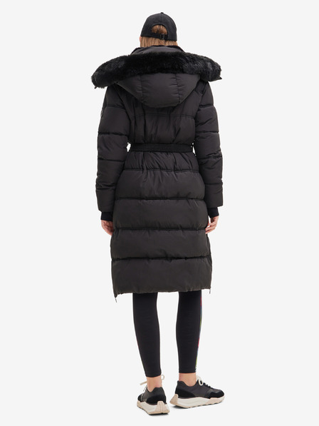 Desigual Črn ženski zimski prešiti plašč Desigual Surrey