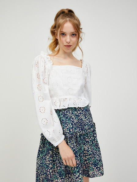 Vero Moda Bela perforirana krojena bluza z balonastimi rokavi VERO MODA Naima