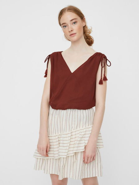 Vero Moda Rjava ohlapna majica VERO MODA Penelope