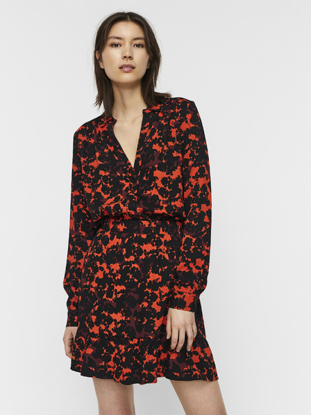 Vero Moda Oranžno-črna vzorčasta majica VERO MODA Rio