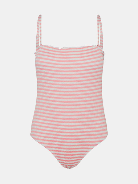 Vero Moda Enodelne kopalke z belo-rožnatimi črtami VERO MODA Emily