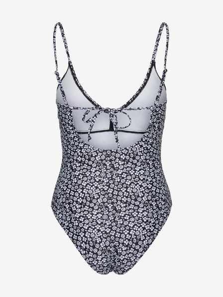 Vero Moda Bele in črne cvetlične enodelne kopalke VERO MODA Doris