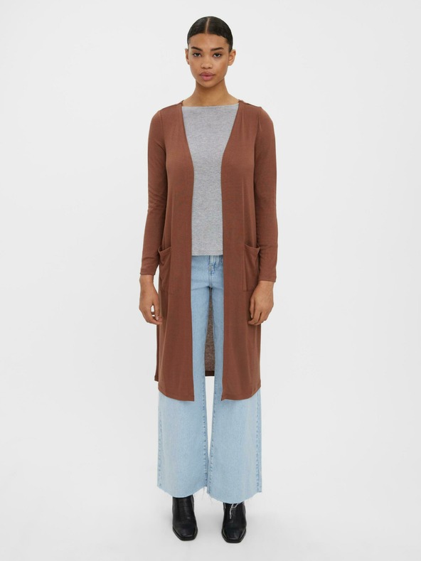 Vero Moda Rjava dolga jopica VERO MODA Anepaya