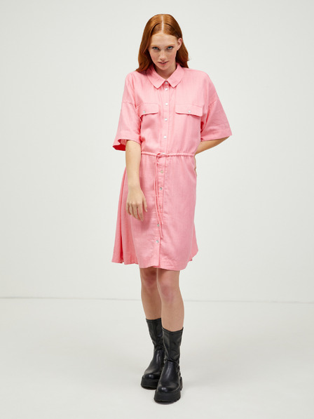 Vero Moda Roza srajčna obleka s platnom VERO MODA Haf
