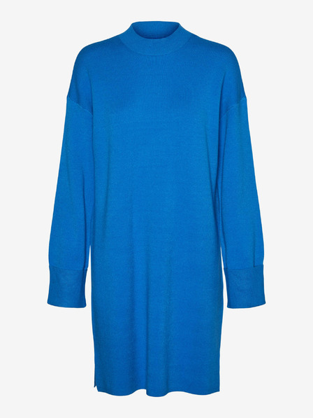 Vero Moda Modra ženska puloverska obleka VERO MODA Goldneedle