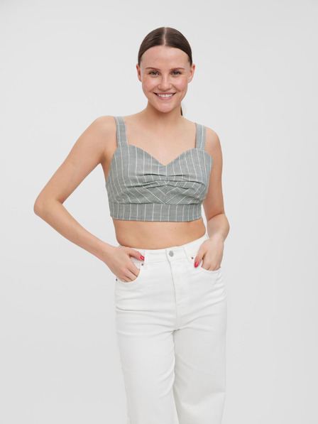 Vero Moda Svetlo siva črtasta majica z naramnicami VERO MODA Serena