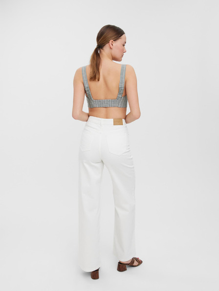 Vero Moda Svetlo siva črtasta majica z naramnicami VERO MODA Serena