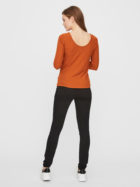 Vero Moda Rjava rebrasta majica VERO MODA Ketti