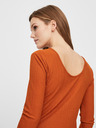 Vero Moda Rjava rebrasta majica VERO MODA Ketti